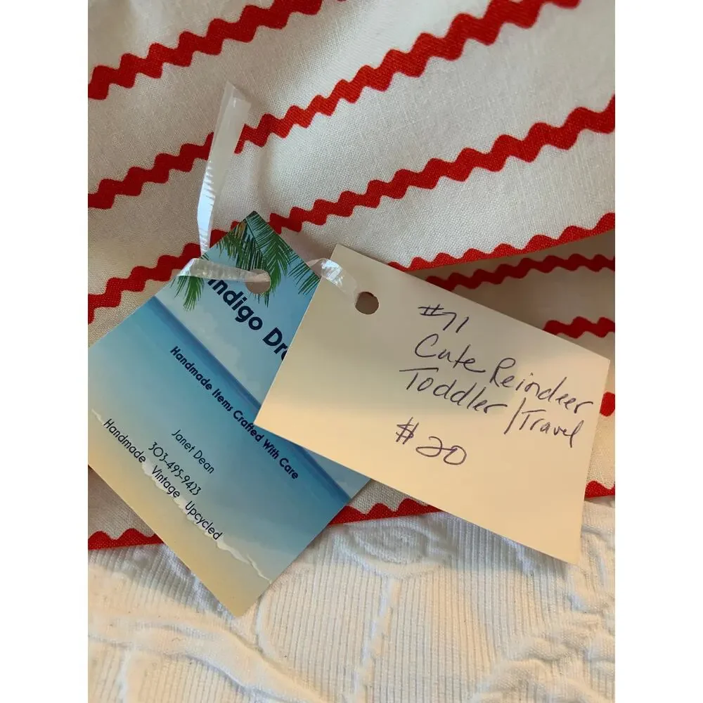 Christmas Reindeer Pillowcase, 100% Cotton Toddler/ Travel Pillow